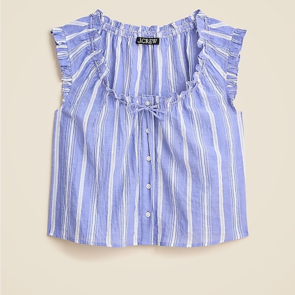 J.Crew Sleeveless Top with Blue and White Stripes